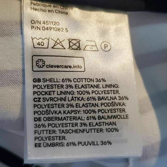 H&M Striped Mini Shorts White Navy Flat Front 10 - Picture 4 of 5